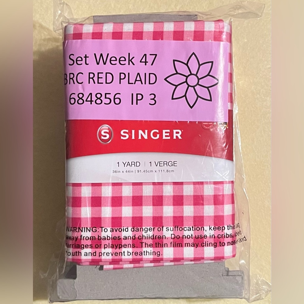 3 packs of singer fabric 1 yard each NWT